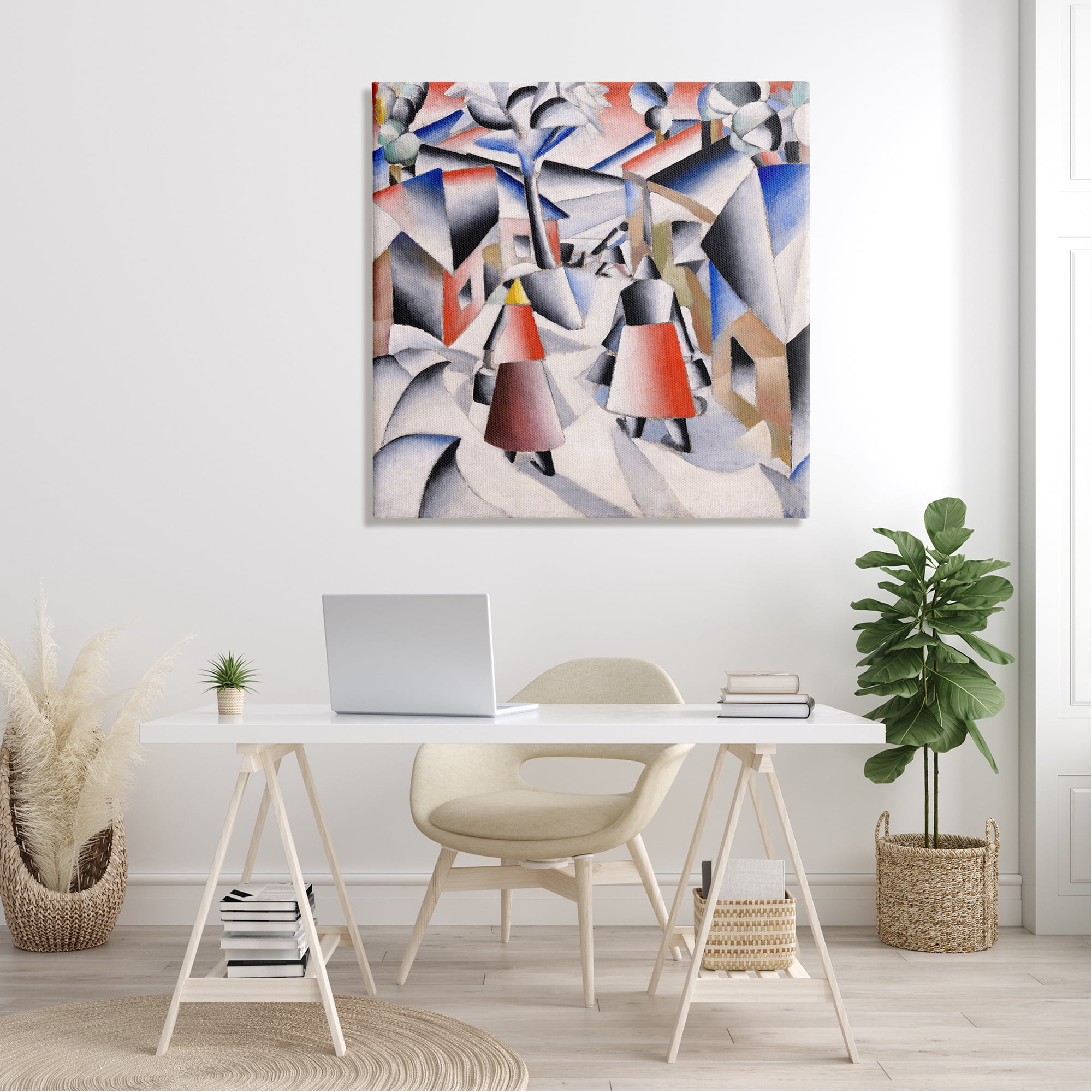 Stupell Industries Morning in Village after Snowstorm Abstract Kazimir Malevich Painting Painting Gallery Wrapped Canvas Print Wall Art, Design by one1000paintings