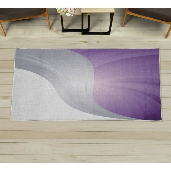 Contemporary Decorative Rug, Spiraling Stripes with Monochrome Tones Modern Art Inspirations Abstract, Quality Carpet for Bedroom Dorm and Living Room, 6 Sizes, Pale Grey, by Ambesonne