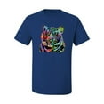 thumbnail image 2 of Cool Rainbow Neon Trippy Jungle Tiger Eyes Animal Lover Men's Graphic T-Shirt, Royal, 2XL, 2 of 3