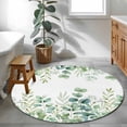 thumbnail image 3 of Round Rug 3.3Ft Washable Non-Slip, Green Eucalyptus Leaves Circle Area Rugs for Living Room Bedroom, Watercolor Spring Summer Botanical Indoor Floor Mats Carpet Runner for Home Decor Aesthetic, 3 of 8