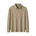 thumbnail image 7 of Kaemgyyd Mens Long Sleeve Shirts V Neck Casual Golf Shirt Fall Fashion Collared Pullover Soft Comfy Clothes（Khaki,3X-Large）, 7 of 7