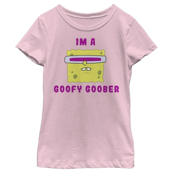 Girl's SpongeBob SquarePants I'm A Goofy Goober  Graphic Tee Light Pink X Small