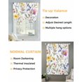 thumbnail image 3 of Spring Floral Tie Up Curtains for Window, Thermal Insulated Balloon Shade Adjustable Rod Pocket Curtains Valance Panels for Kitchen Bathroom Cafe 42 x 54 Gradient Boho Watercolor Botanical Plant, 3 of 6