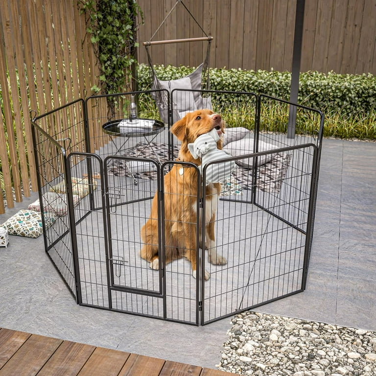 40 Inch Outdoor Fence, Playpen for Dog Kennel, Dog Cage with Doors