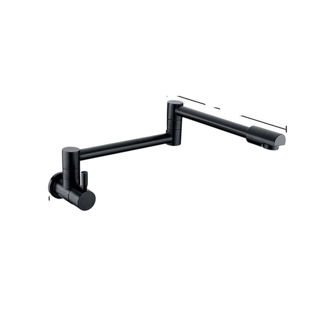 Pot Filler Tap Wall Mounted Foldable Kitchen Faucet Single Cold Single Hole Sink Tap Rotate Folding Spout Chrome Brushed Black ,High Water Flow Rate