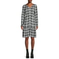 thumbnail image 3 of Blu White Blu Women's Plaid Ruffle Hem Dress, 3 of 5