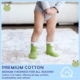 thumbnail image 4 of Bocaoying 6 Pairs Toddler Non-Slip Socks, Combed Cotton Crew Socks, Cute Animal Printed Socks 6 Colors for Age 1-3, 4 of 8