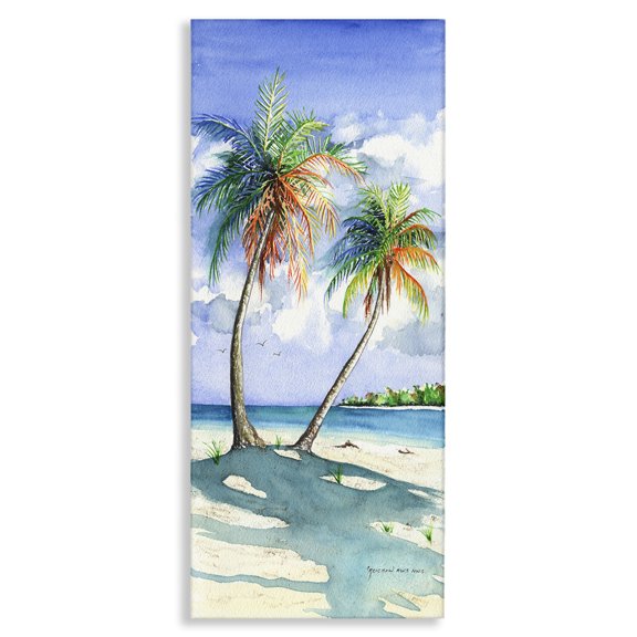 Stupell Industries Coastal Sunlit Palm Trees Canvas Art, 17 x 40, by Christine Reichow