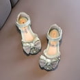 thumbnail image 4 of LAICAIW Mode Printemps et Été Chaussures de Danse pour Enfants Filles Robe Spectacle Chaussures de Princesse Perle Strass Nœud Crochet Boucle Sandale pour Tout-Petits Filles (Vert-C, 2.5 Grands Enfants), 4 of 6