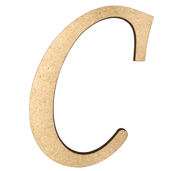 6" Tall MDF Wood Letter C | 1/8" Thick | Wood Craft Letter | Monotype Font