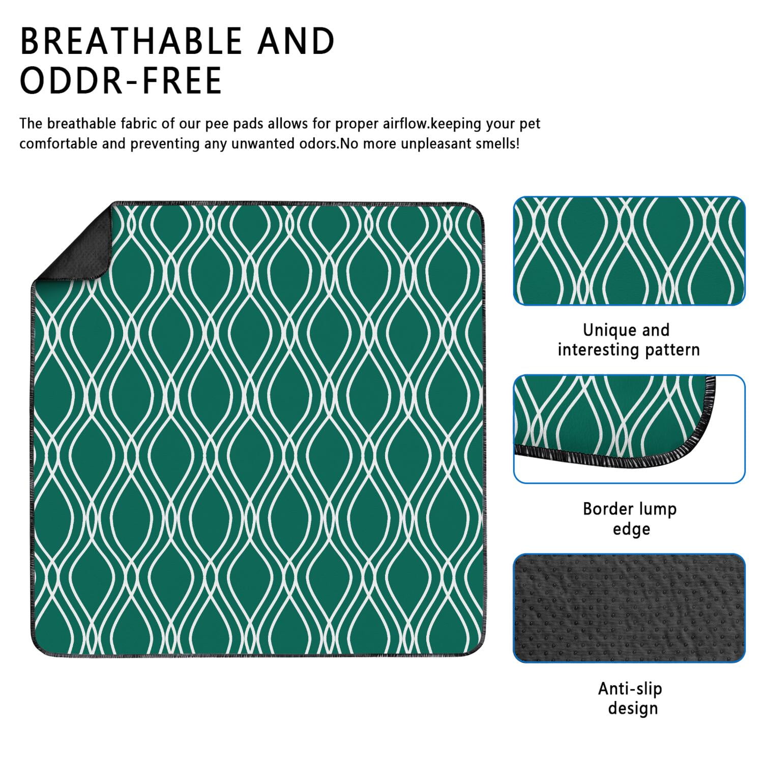 Decorative Puppy Pads, Washable Reusable Potty Pads to Blend with Your Home Decor (Texture/leopard /Geometry, 24" x35" )