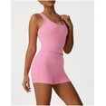 thumbnail image 6 of PISONIC 2 Piece Workout Sets for Women, Camisole Square Neck Tops & High Waist Shorts, Gym Yoga Pilates Outfits, 6 of 9