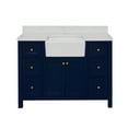 thumbnail image 3 of Yorkshire 48" Farmhouse Bathroom Vanity with Royal Blue Cabinet and Engineered Marble Top, 3 of 6