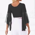 thumbnail image 4 of GJSYRH Womens 3/4 Sleeve Shrug Sheer Mesh Cardigans Tie Front Cropped Lightweight Bolero Shawl Top for Casual Going Out Black One Size, 4 of 6