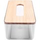 thumbnail image 3 of Soporte minimalista para funda de caja de pañuelos, dispensador de pañuelos de bambú rectangular transparente moderno para baño, dormitorio, 3 of 5