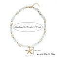 thumbnail image 5 of Ocean Themed Alloy Necklace With Crushed Stone Accent Skin Friendly Summer Jewelry Adjustable Length For Women, 5 of 17