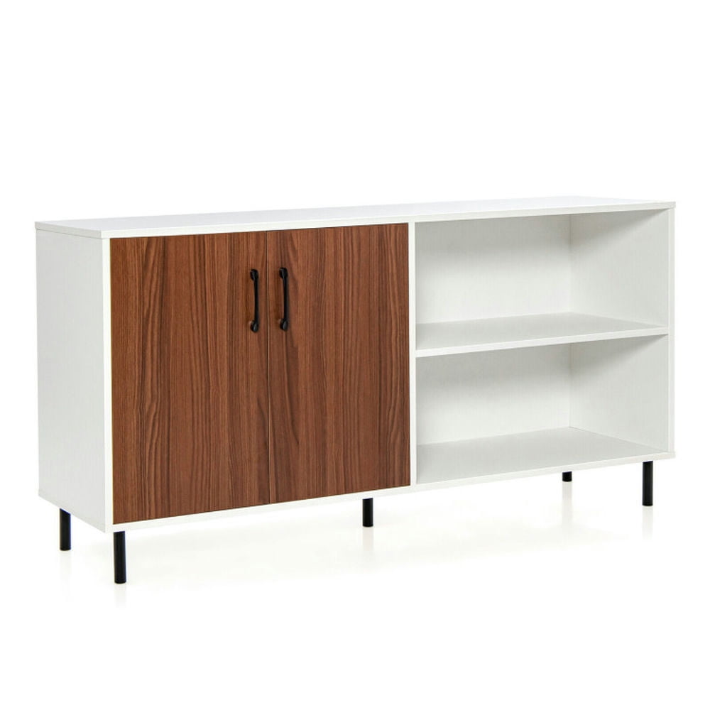 Finihen Kitchen Storage Cabinet, Buffet Sideboard, Modern Buffet Sideboard with 2 Doors and Open Compartments, for Dining Room, Kitchen, Living Room, Walnut Finihen Kitchen Storage Cabinet, Buffet Sideboard, Modern Buffet Sideboard with 2 Doors and Open Compartments, for Dining Room, Kitchen, Living Room, Walnut