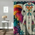 BCIIG Elephant Colorful Floral Bathroom Décor Set with Hooks, 100