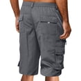 thumbnail image 6 of Dwellite Cargo Shorts Men Baggy Casual Summer Knee Length Bermuda Shorts Elastic Waist Big and Tall Multi Pocket Hiking Pants Dark Gray 2XL, 6 of 6