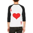 thumbnail image 2 of Halloween Ace of Hearts Card Soldier Costume Mens Raglan T Shirt White-Black X-LG, 2 of 2