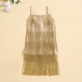 thumbnail image 2 of Hduncf Girl Sparkling Tassel Dresses Kids Swing Sequin Fringe Dress Sleeveless Fashion Cute Party Dress Yellow 7 Years, 2 of 3