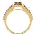 thumbnail image 4 of 1.76ct round cut champagne Zircon 18k yellow gold halo Bridal Wedding Engagement Promise Anniversary Ring for Women size 7.5, 4 of 7