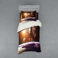 thumbnail image 2 of Ambesonne Galaxy Bedding Set 4 Pcs, Space View Solar System, Queen, Magenta Orange, 2 of 3