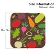 thumbnail image 3 of Kll Square Drink Coasters Set Of 4,Pu Leather Absorbent Coasters Set Decorative Coffee Cup Coasters Housewarming Gift For Home Decor-Cartoon Vegetables, 3 of 9