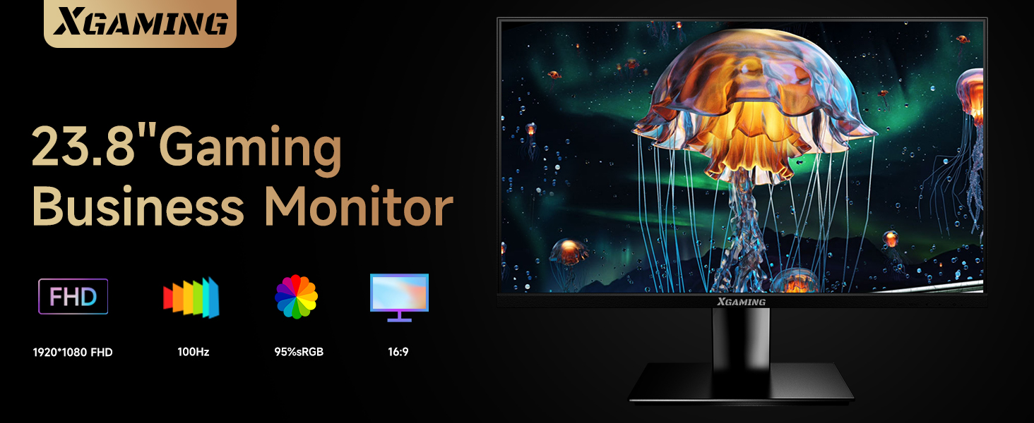 Memzuoix TMDTMD24S1 Ultra-thin 24inch 100Hz Computer Monitor, FHD 1080P LCD