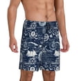 thumbnail image 2 of Fuzoiu Sailing Cruises Nautical Print Pajama Shorts for Men, Men's Pajama Bottoms,Mens Lounge Sleepwear,Pajama Pants with Pocket-4X-Large, 2 of 6