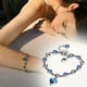 thumbnail image 1 of Pulseras para mujer, regalos para mujer, pulsera romántica de cristal chapada, pulsera femenina de cristal azul en forma de corazón, joyería, pulsera, 1 of 5