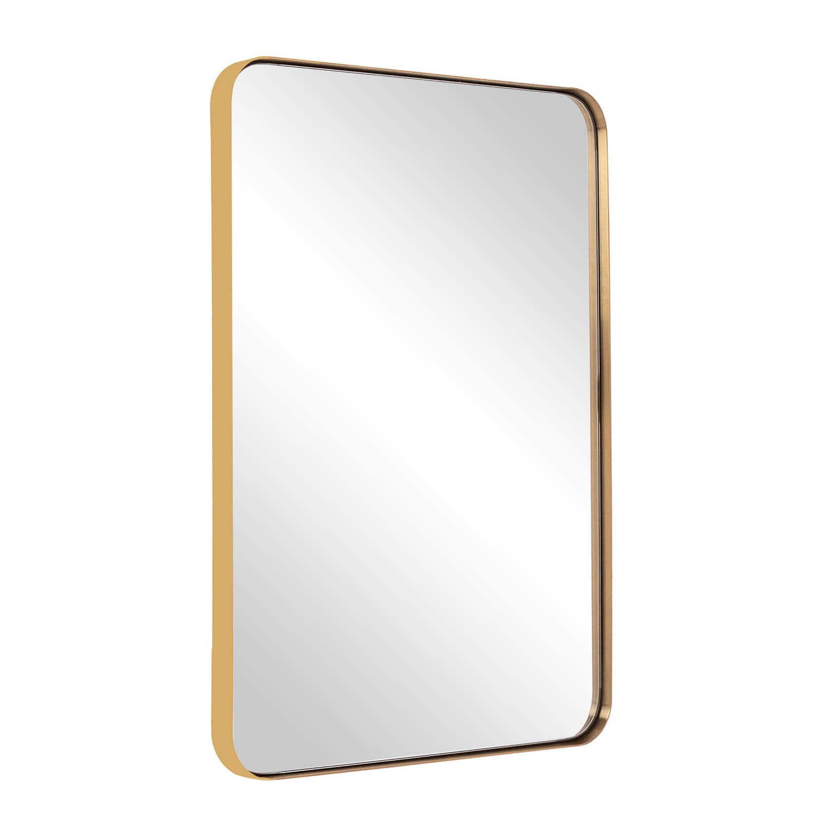 Andy Star Gold Wall Mirror 24x36 Inch, Modern Stainless Steel Frame Mirror