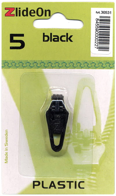 ZlideOn 5A-2 Black with Straight Puller Zip Zipper Pull 