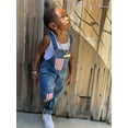 thumbnail image 3 of KIDSCOOL SPACE Baby Little Boys girls Plaid Lining Patchwork Denim Overalls Jeans,Blue, 2-3 Years, 3 of 6