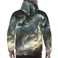 thumbnail image 7 of Kdxio Space White Horse Print Mens Casual Hooded Collar Drawstring Hoodies Pullover Sweatshirts Casual Long Sleeve Shirts-4X-Large, 7 of 7