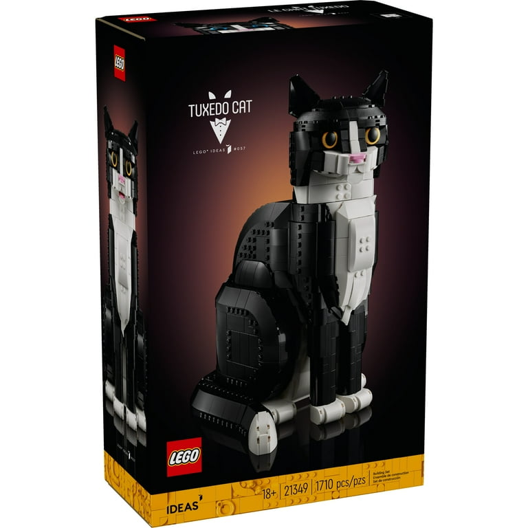 LEGO Ideas Tuxedo Cat Building Set, Home Décor, Collectible Model