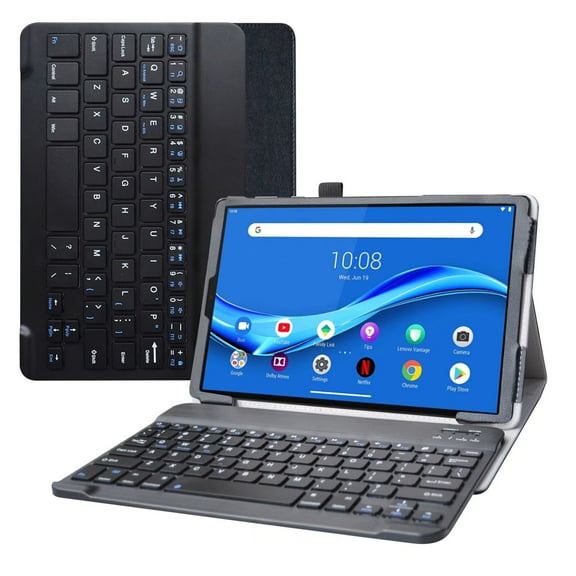 Labanema 10.3" Lenovo Tab M10 Plus /Smart Tab M10 Plus Bluetooth Keyboard Case, PU Leather Folio Stand Protective Case, Cover for 10.3" Lenovo Tab M10 Plus /Smart Tab M10 Plus (Black)
