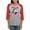 Heather/Red, variant on - Bull Skull Born Texas Long Sleeve T Shirt - Womens Baseball Tee