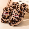 thumbnail image 5 of BOERTEU Women Striped Embroidered Fuzzy Open Toe House Slippers, 5 of 9