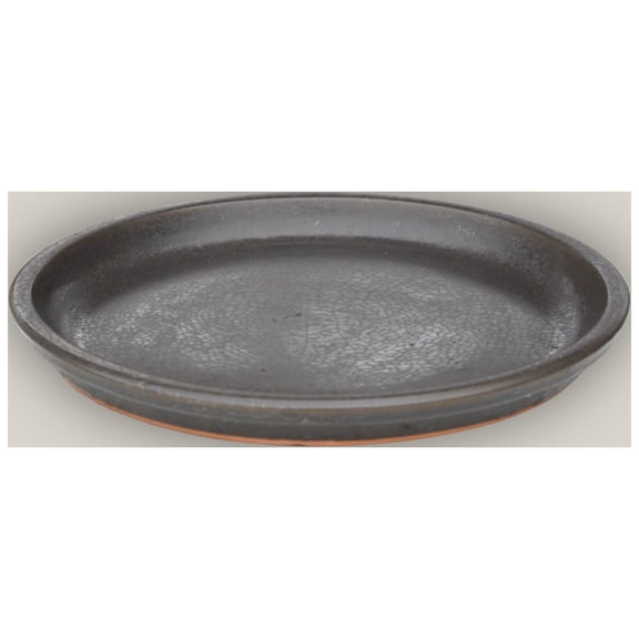 Round | Matte Black Ceramic Plant Saucer | High Fired Ecofriendly Clay - Sizes 8"-24" - FREE SHIPPING (9.5"W, MatteBlack)