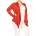 thumbnail image 2 of Women's Solid Plus Size Open Front Long Sleeve Lightweight Soft Basic Sweater Cardigan, 2 of 4