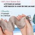 thumbnail image 2 of MY-LADY 20PCS Wavy Curly Tape in 100% Real Human Hair Extensions Hairpiece Skin Weft Full Head 16inch #GREY, 2 of 9