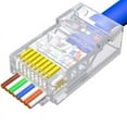 thumbnail image 1 of MesaSe 100pcs CAT6 CAT5E Passent par RJ45 Connecteurs de Réseau de Prise UTP 8P8C Extrémité de Sertissage, 1 of 3