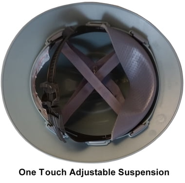 MSA V-Gard One-Touch Suspensions Full Brim Hard Hats - Gray