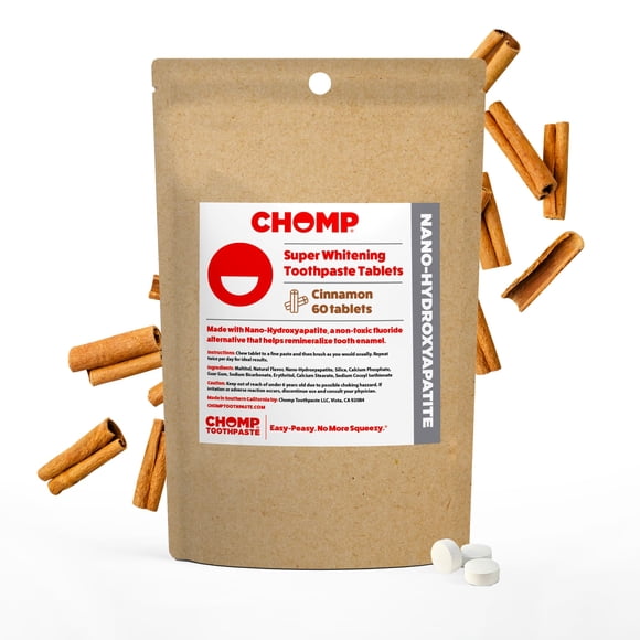 Tabletas dentales Chomp de canela super blanqueadoras con NHAP