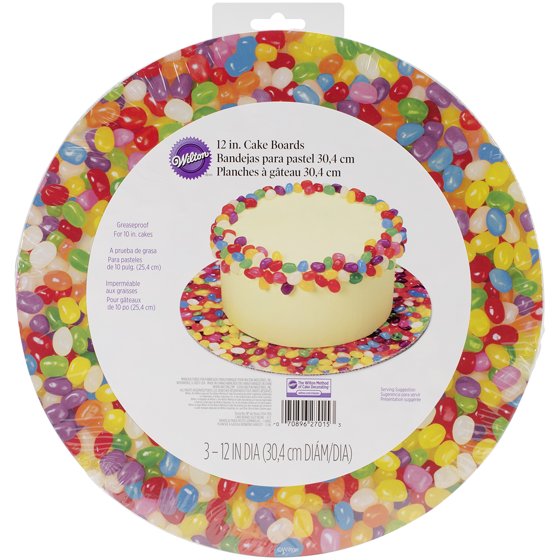 Photo Real Jelly Beans Cake Board, 12", 3pk