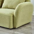 thumbnail image 3 of Modern Teddy Accent Sofa, Leisure Loveseat with Curve Arm and 2 Pillows, Comfy Lazy Sofa with Weight Capacity of 600LBS for Bedroom Office Dorm, Light Green, 3 of 8