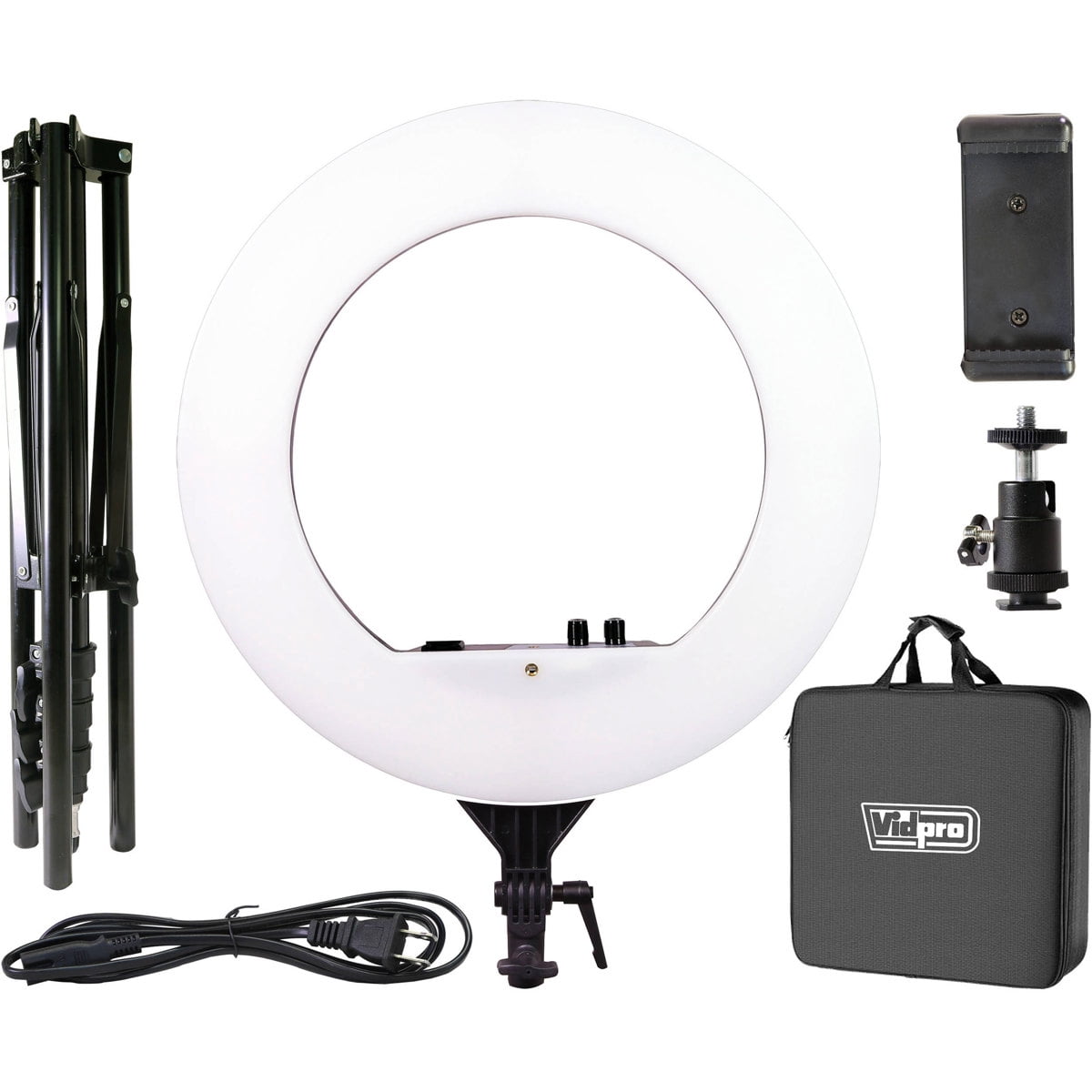 VidPro Vidpro RL-18 LED 18-Inch Ring Light Kit with Stand and Case - 55W Dimmable 3200-5600K Variable Color Control Ring Light Set Compatible with Most Cameras and Smartphones