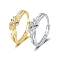 thumbnail image 3 of BNNG Women's Elegant Vintage Premium Sense of Temperament Pairing Open Rings Adjustable Engagement Ring Wedding Promise Gold-plating Silver Rings for Women, 3 of 3