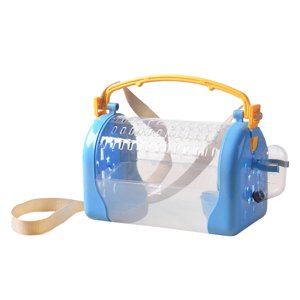 Hamster Carrier Cage with Water Bottle Food Bowl Pouch Breathable Pet Outgoing Cage Guinea Pig Travel for Small Pets, Rat ,Hedgehog, Gerbil Blue